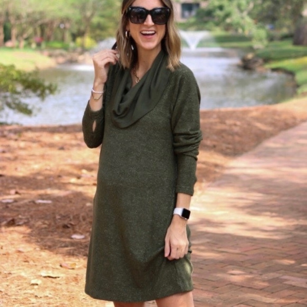 Cabi Solace Cowl Neck Sweater Dress M